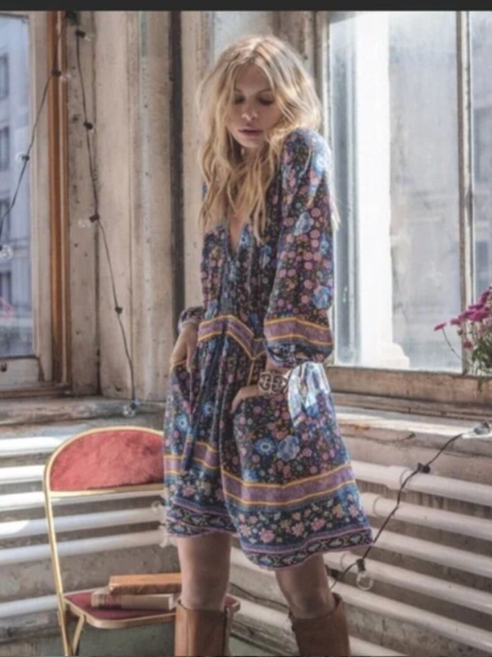 Spell & The Gypsy Collective FOLKTOWN PLAYDRESS Mini dress Boho floral Dress L